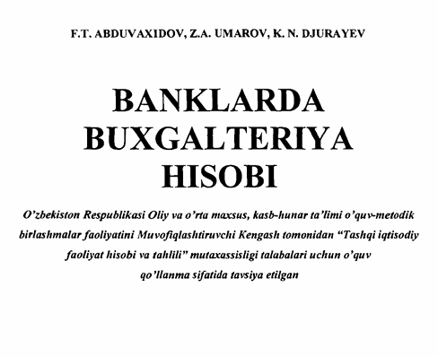 Banklarda buxgalteriya hisobi