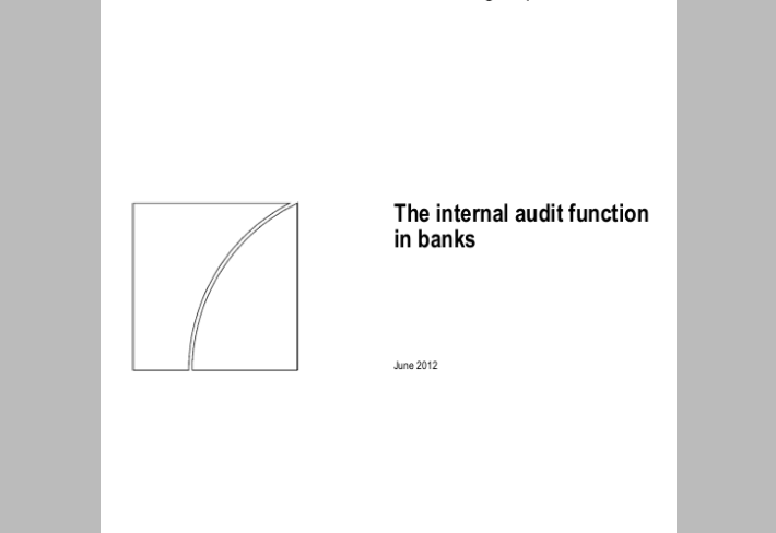The internal audit function   in banks