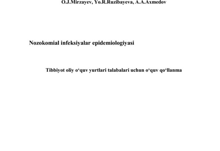 Nozokomial infeksiyalar epidemiologiyasi